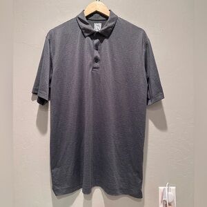 Callaway Men's Gray Heather Microstripe Short Sleeve‎ Golf Polo Shirt Sz Large